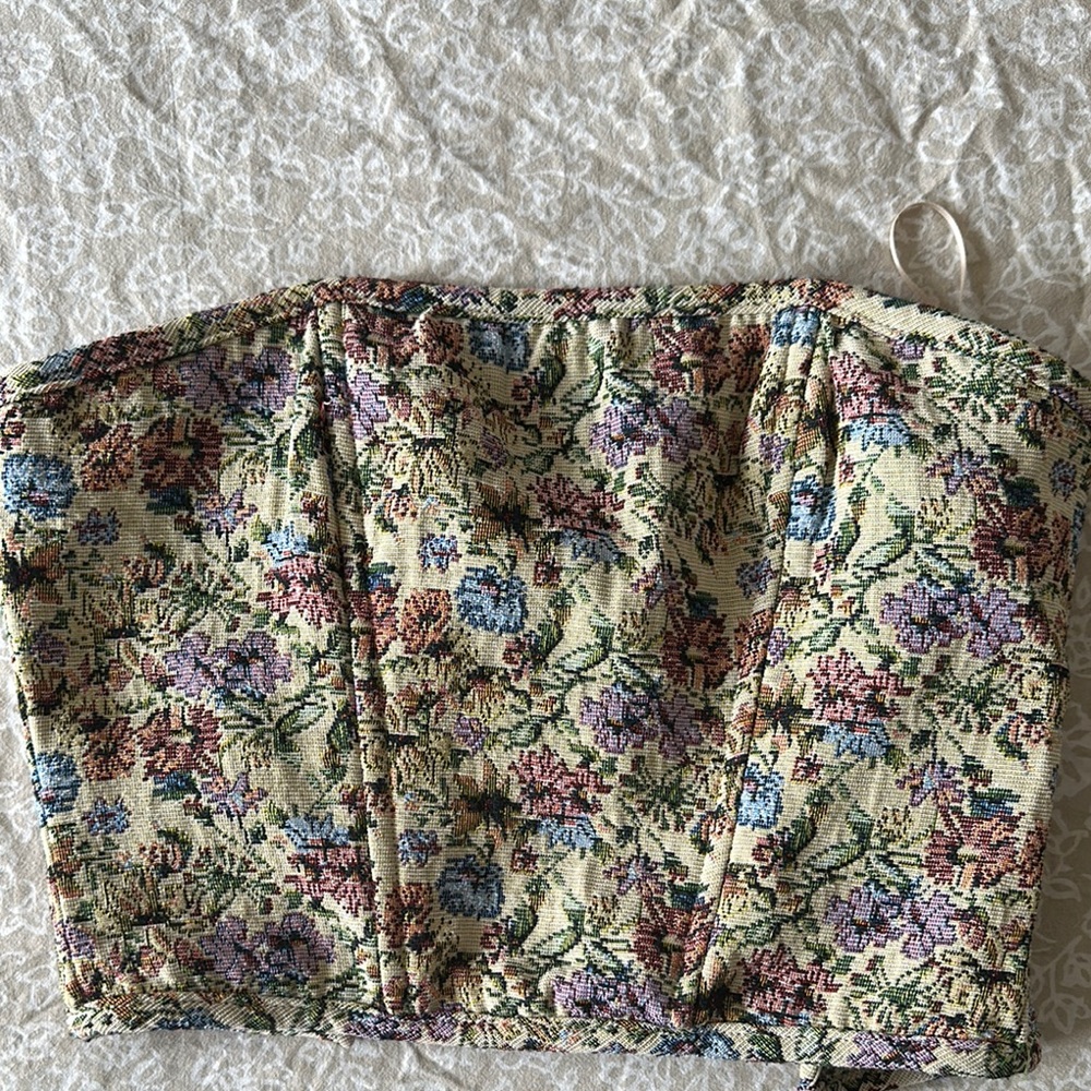 Floral Tapestry Corset Top